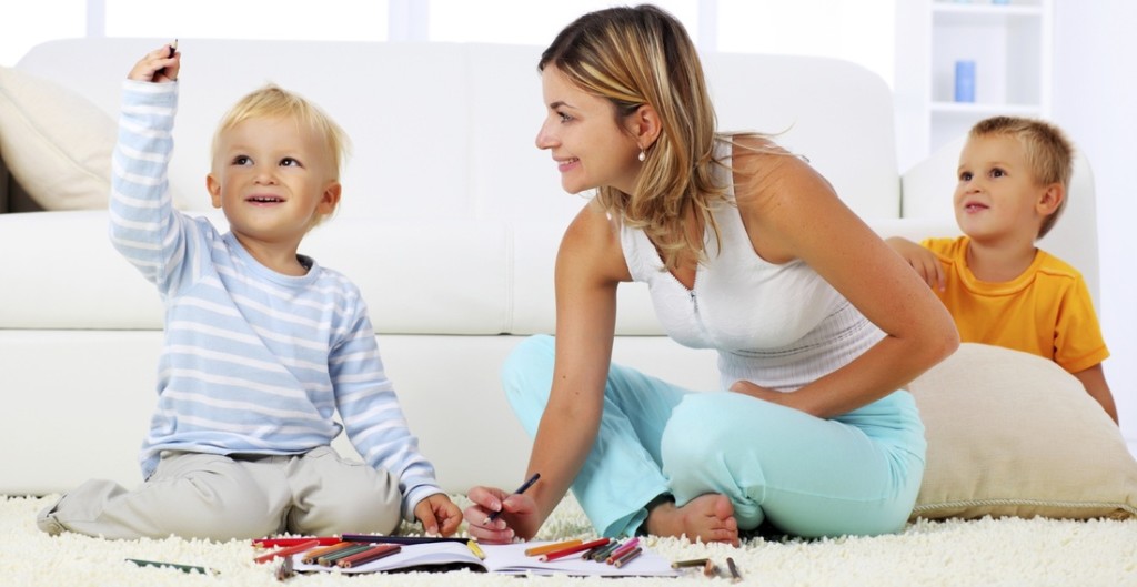 family on carpet